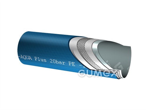 Potravinová hadica na pitnú vodu a tekuté požívatiny PROFILINE-AQUA PLUS, 13/20mm, 16bar, PE-HD/PE-LD, (certifikát KTW), -15°C/+50°C, modrá